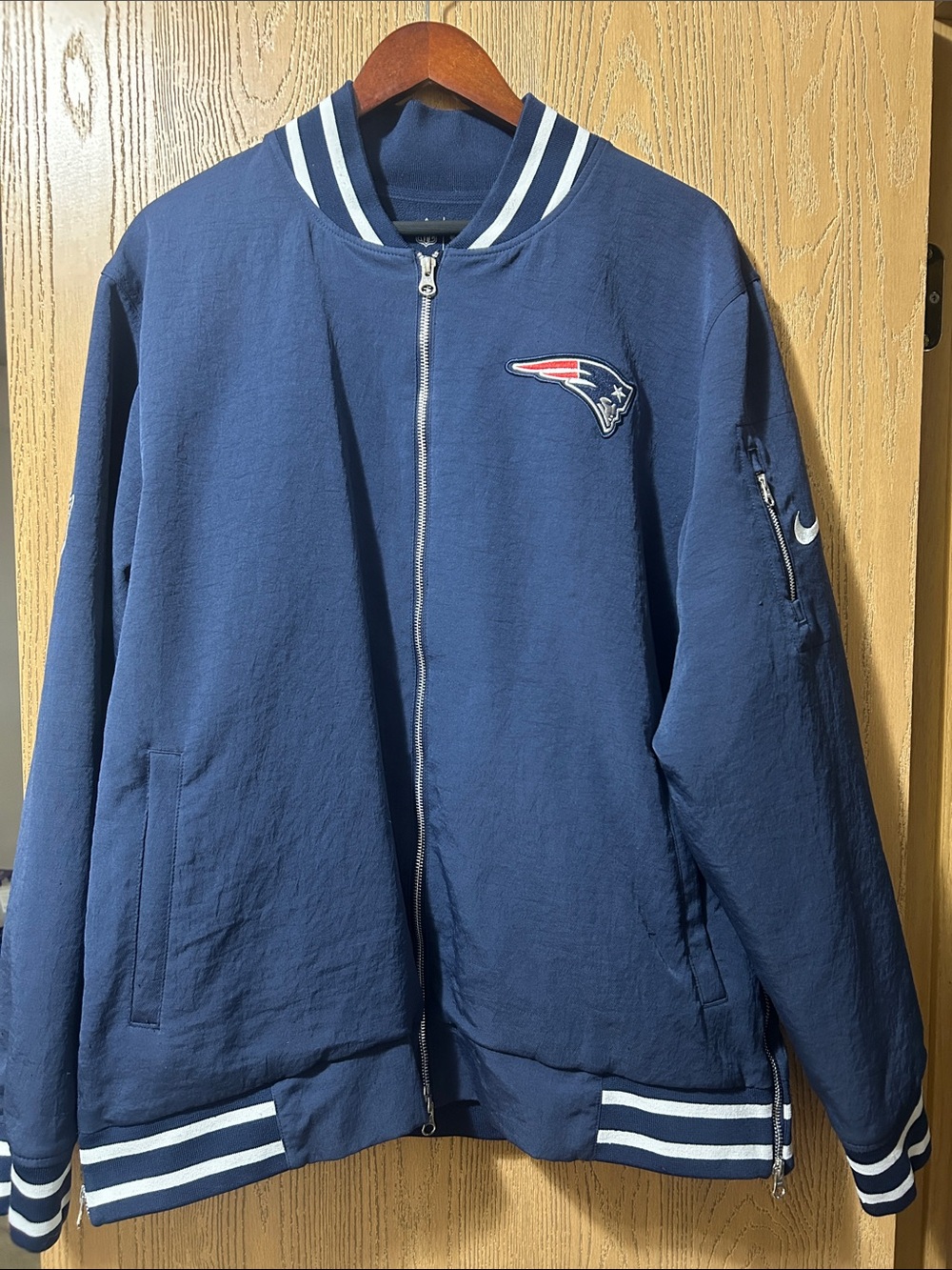 Nike New England Patriots Navy Varsity Bomber Jacket